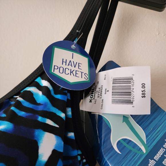 Great Lengths By Longitude Plus Bombay Blouson Swimdress Size 8 NWT Pockets - Picture 6 of 13